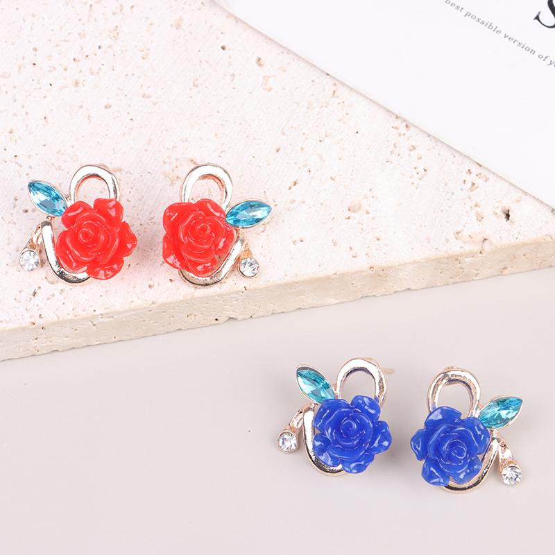 Women Rose Earrings Colorful Flower Earrings Jewelry Party Gifts Accessories