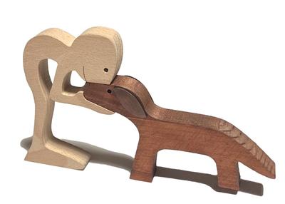 [Natura Style] Wooden Interior Decor, Scandinavian Style, Dog Lover Ornament (Boy & Dog)