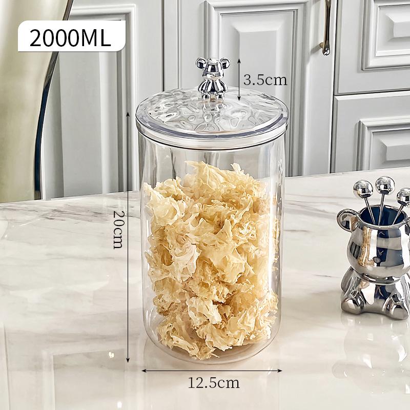 Transparent Sealed Storage Jar for Coffee Beans, Snacks, and More - Large Caliber Organizer for Grains and Cereals