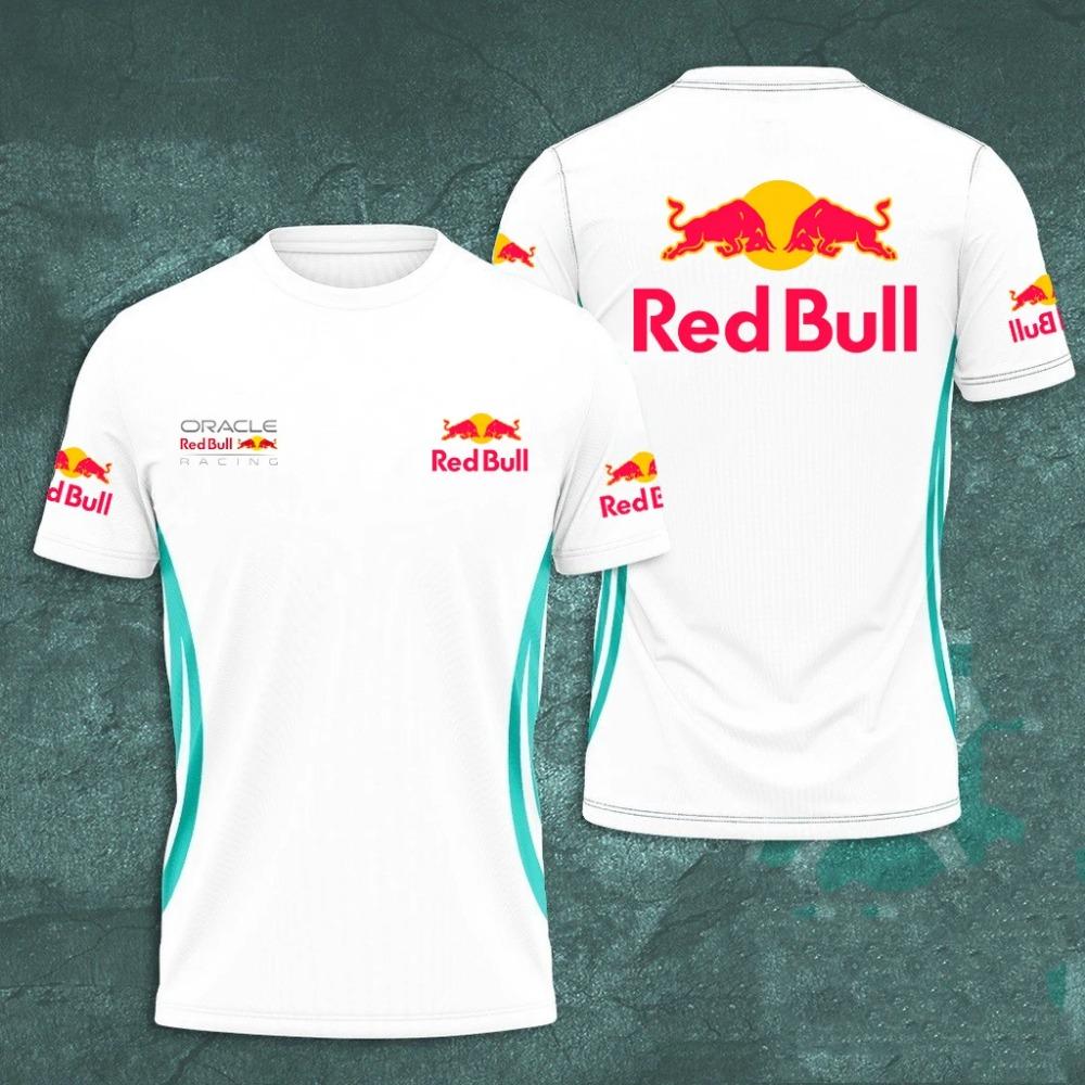 Red Bull Men's Summer New 3D Printed Fashion Short Sleeve Super Large Men's Quick Drying T-shirt Red Bull Racing Team Top