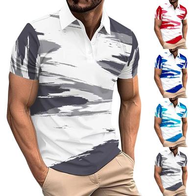 Men's Spring Print Short Sleeve Lapel Shirt Men's Casual Fashion Shirt