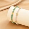 Elegant Green Aventurine Beaded Bracelet, 18K Gold PVD Stainless Steel, Waterproof Non-Tarnish Summer Jewelry