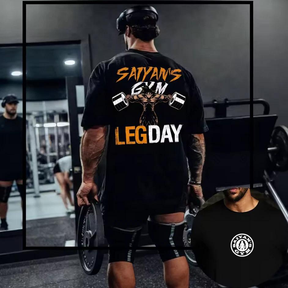 

Japanese Anime Gym Unisex T-T-Shirt Short Sleeve Y2K Harajuku Summer Gym Tee 2XL