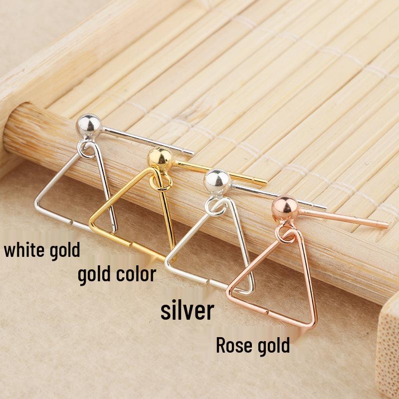 Tingxiang S925 Sterling Silver Geometric Triangle Beaded Earrings