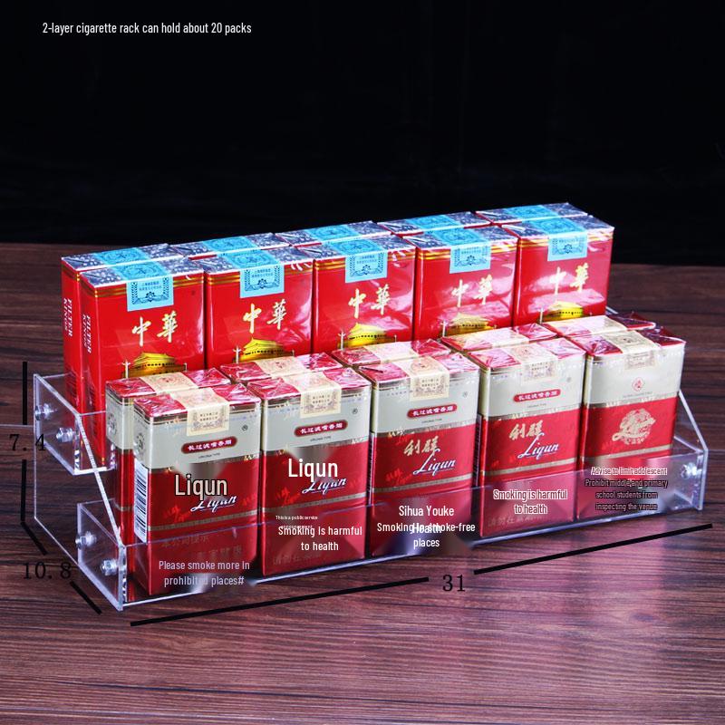 Acrylic Step-Style Display Rack for Cigarettes & Beverages