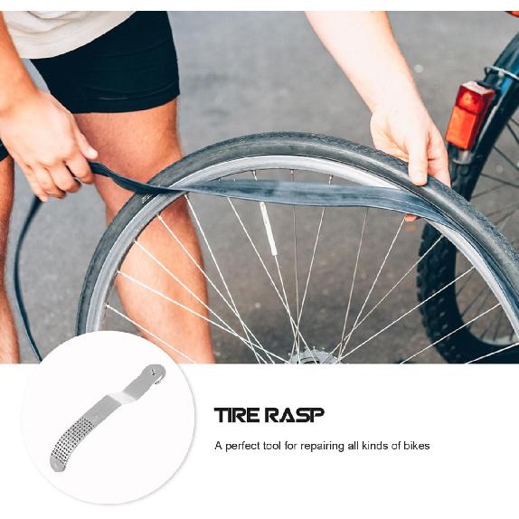 Bike Tire Rasp Tool for Inner Tube Repair, Carbon Steel Bicycle Buffer & File - Heavy Duty Puncture Repair Prep Tool for Road, Mountain & BMX Bikes -