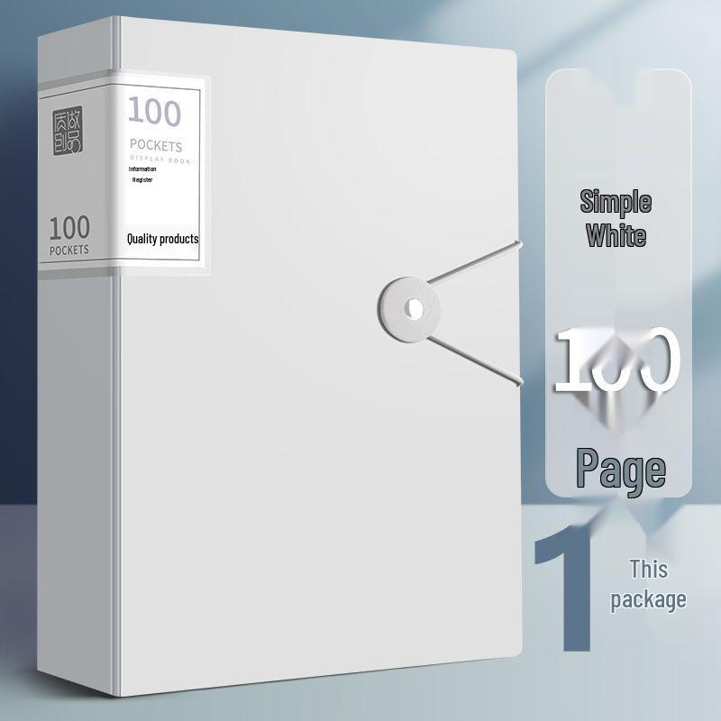 Transparent A4 Document Folder with Insert Pages for Office, Meetings, Contracts, Student Papers, and Certificates