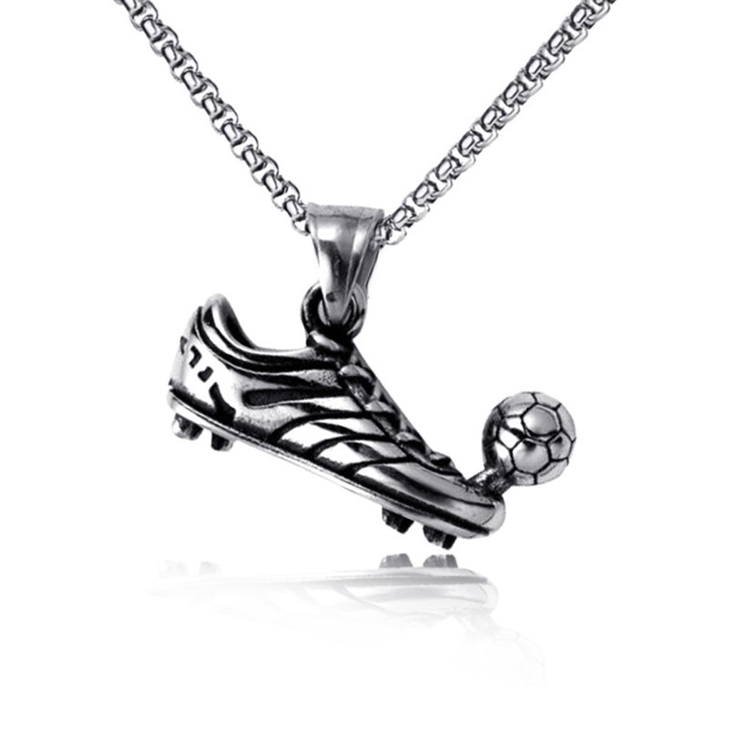 Punk Style Sports Shoes for Men with Chain Pendant Necklace and Clothing Accessory