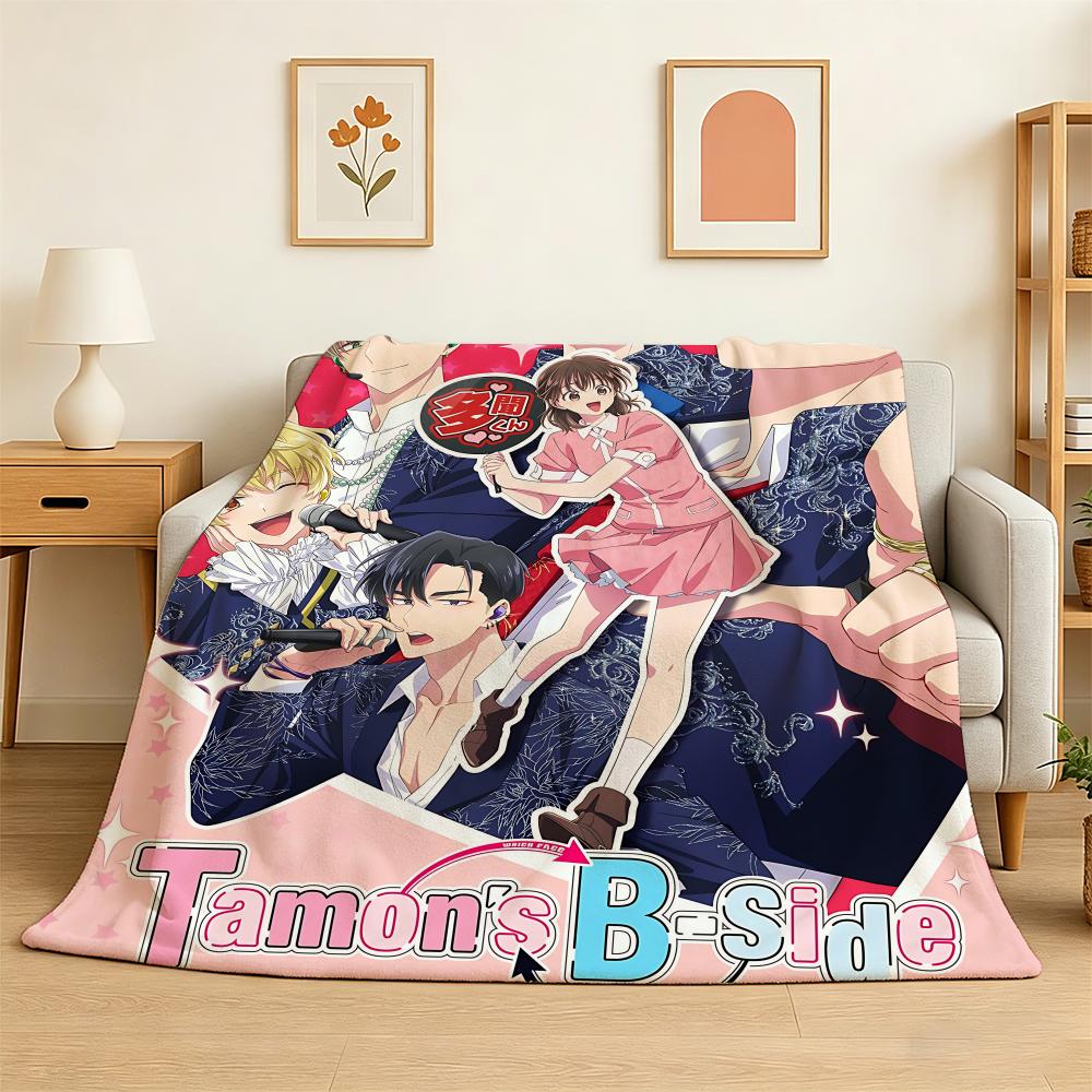 Tamon-Kun Ima Dotchi Tamon'S B-Side Throw 240G Flannel Blanket Lightweight Soft Skin-Friendly Summer Thin Throw Blanket