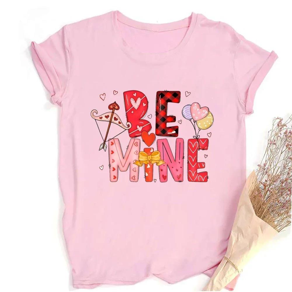 Outfit Tee FeUnisex Sleeve Tshirt Holiday Girls T Shirt Happy Valentine Print Women Shirts Valentines Party Aesthetic Clothes