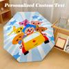 Windproof Folding Umbrella, 8‑Rib Auto Open Close El Payaso Plim Plim Umbrella for Rain Sun Protection