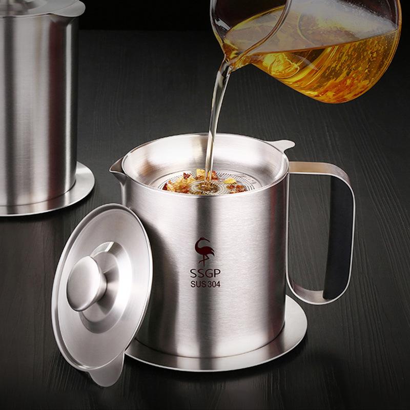 Oil Filter Pot Kitchen Household Large Capacity Filter Oil Slag Oil Separator Oil Bottle Multi-function Kitchen Filter Pot