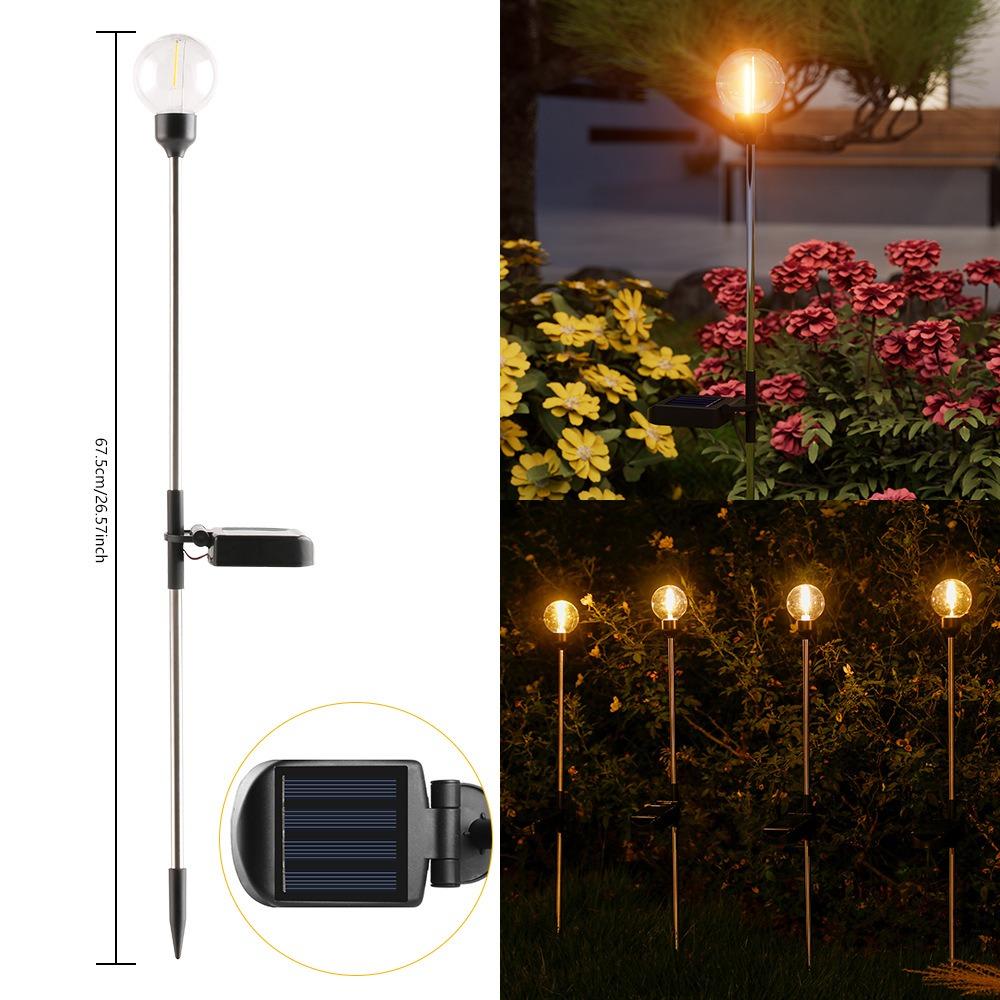

LED Solar Light Outdoor LED Lawn Ambient Light Solar Powered IP65 Outdoor Garden Light Simple Installation Courtyard Lawn Decor 2pcs
