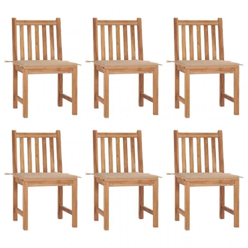 Day and Night - Day and Night Garden Chairs 6 Units with Solid Teak Wood Cushions