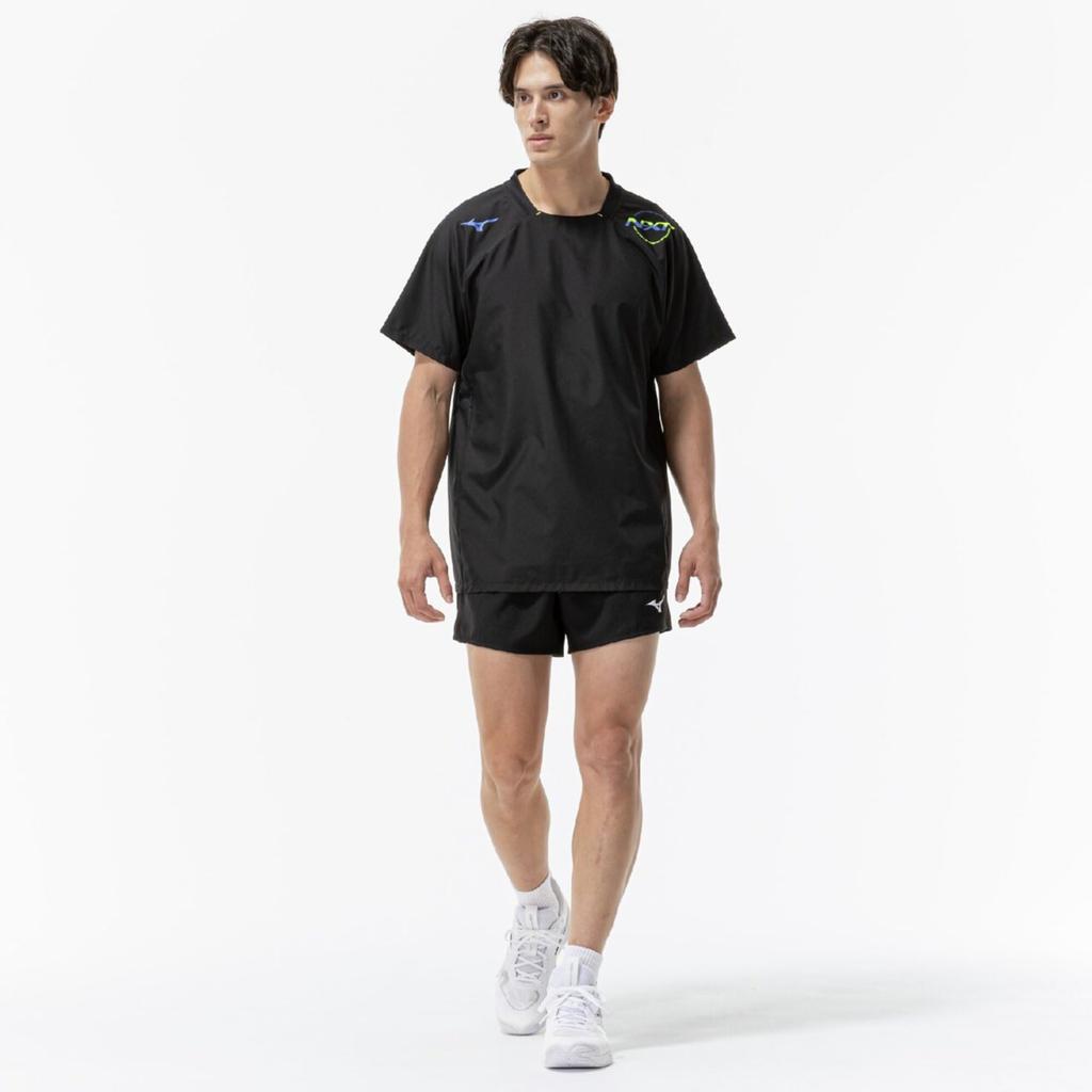 [Mizuno] Volleyball Wear N-XT Short-Sleeve Piste V2JED000 Unisex Black x Blue S