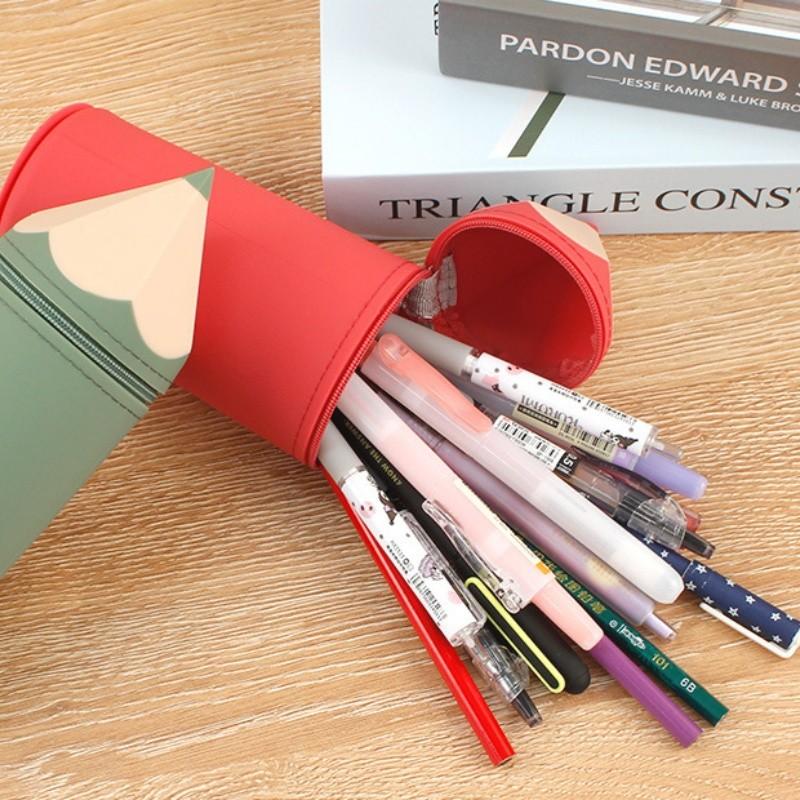 Creative Silicone Pencil Case Large Capacity Dirt Resistant with Suction Cup Pencil Case Student Stationery