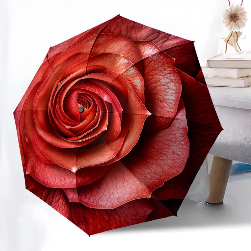 Rose Petals- Automatic umbrella,Suitable for Men and Women,Suitable for Birthdays, Christmas, Gifts for Fashion Lovers0916b