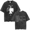 Rapper Milo J Logo Vintage Washed T Shirts Men Women Clothing Harajuku Hip Hop Tshirt Cotton Short Slevee Tshirts Streetwear