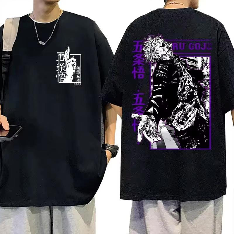 Jujutsu Kaisen Satoru Gojo Unisex Pure Cotton T-shirt Summer Anime Print Round Neck Casual Short Sleeved Top