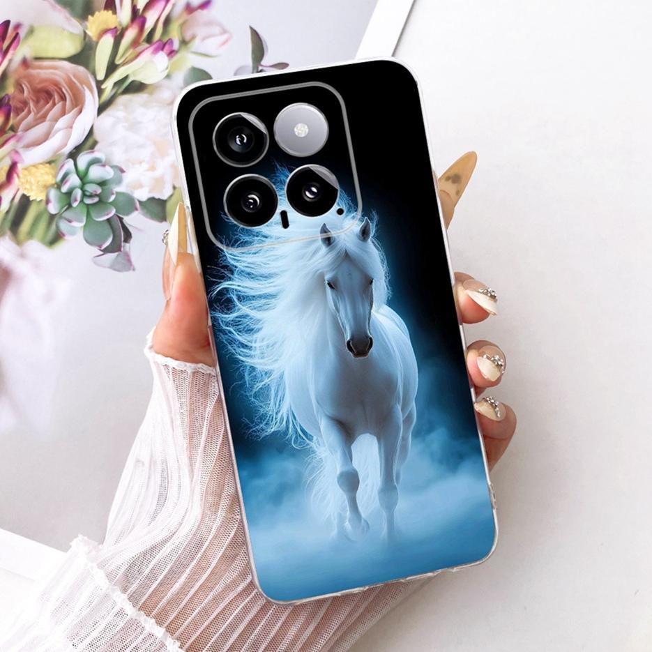 For Xiaomi Mi 14 Pro Case Cute Lion Fashion Painted Cover Soft Silicone Slim Phone Case For Xiaomi 14 Pro Mi14 Pro Fundas Bumper