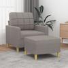 Vidaxl Armchair with Footrest, Taupe, 60 Cm, Upholstered In Fabric