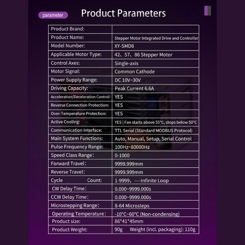 Industrial Stepper Motor Controller 42 57 Motors 2 Phase 4 Wire Operation Preset Mode Power Loss Memory Large Screen