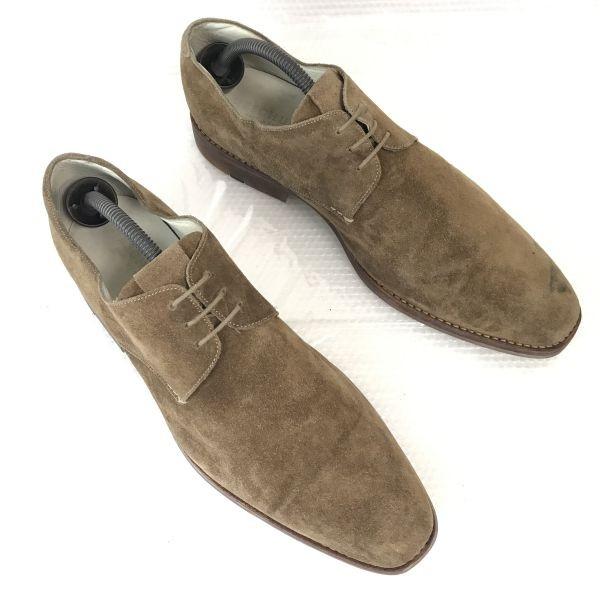 

Made in France Heschung Handmade Suede Leather Plain Toe Shoes Size 10 28.5 Brown Dress Shoes
