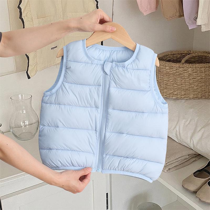 2026 Autumn/Winter Kids' Lightweight Cotton Vest: Unisex Korean Style Warm Solid Color Cape for Toddlers