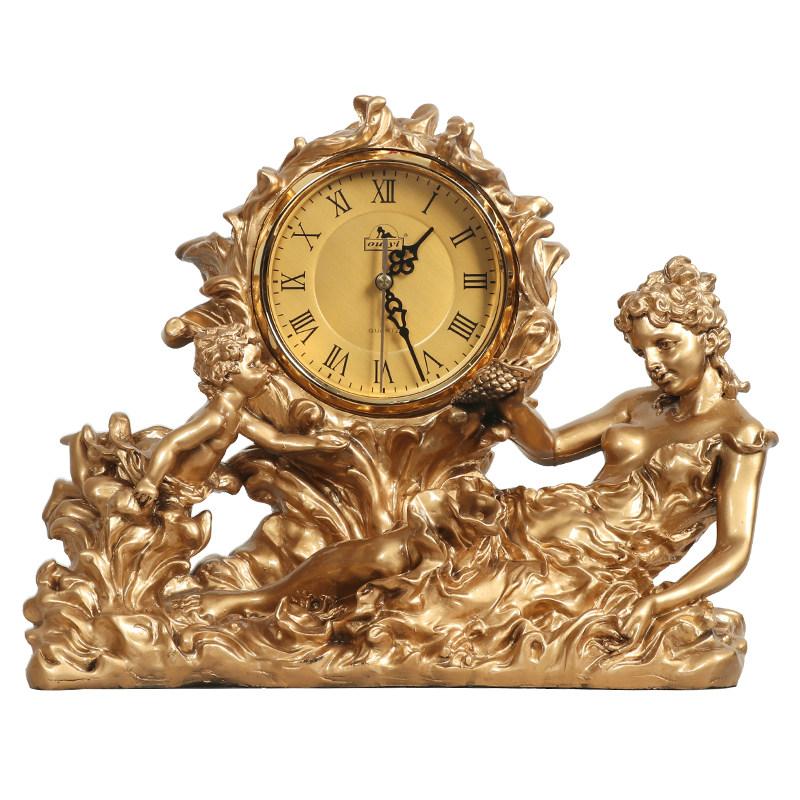 Настольные часы в винтажном стиле, элегантные часы для гостиной и спальни, роскошное украшение для ТВ-тумбы, украшение комнаты