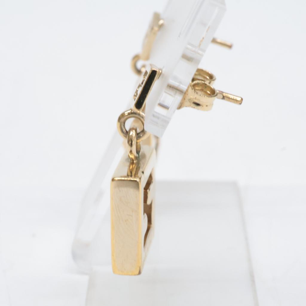 FENDI FF logo square earring goldUsed