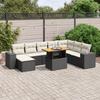 VidaXL Garden Lounge Set with Cushions 9 Pcs, Patio Sofas, Patio Furniture Set, Outdoor Furniture, Black 3275961