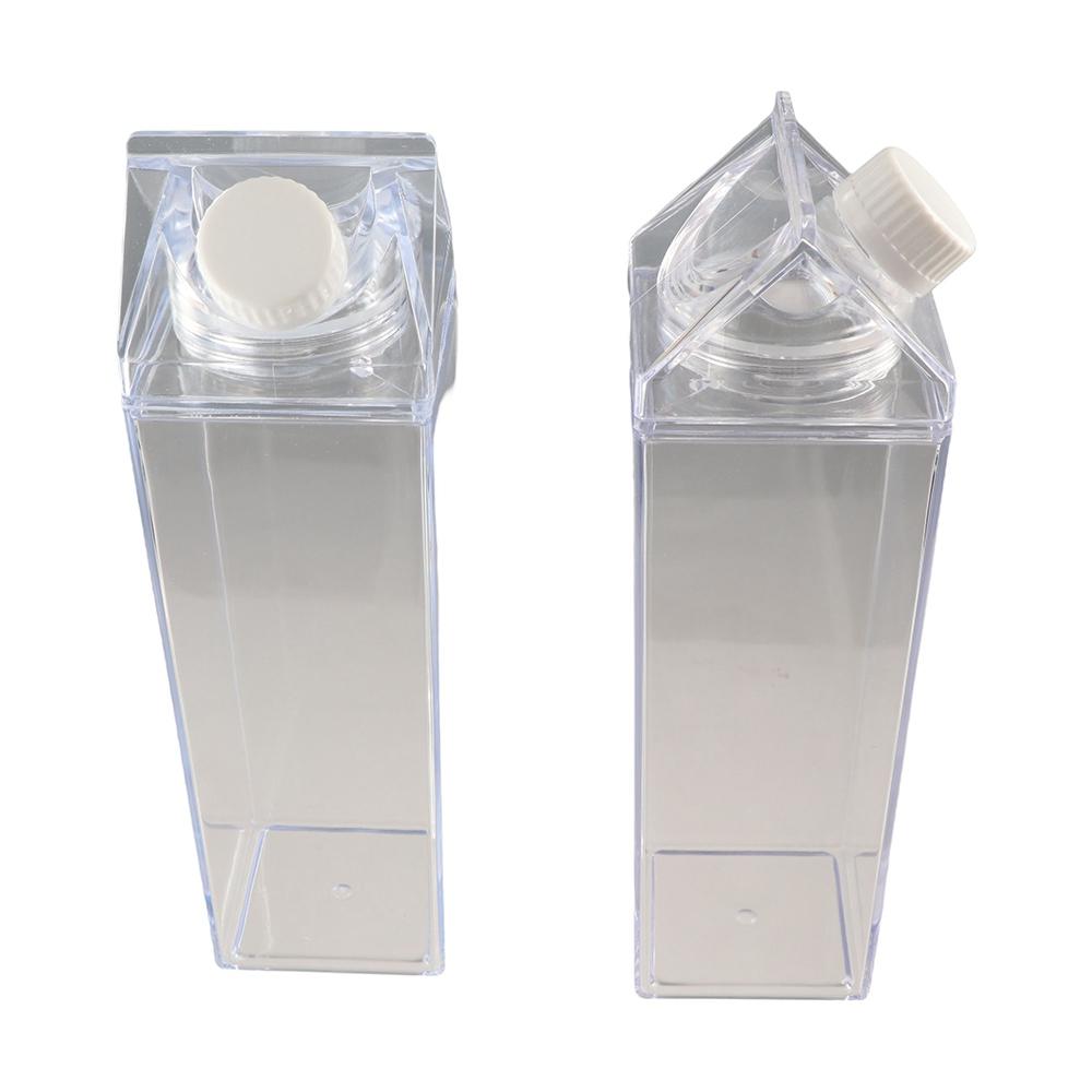 Clear with Brush Square Home Kitchen Supplies Straw Water Bottle Juice Box Milk Carton Drinkware