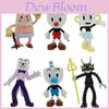 Boneco Colorido do Cuphead de 3,6-4 Polegadas, Jogo Periférico, Decorações de Bolo Artesanais, Conjunto de 6 Peças