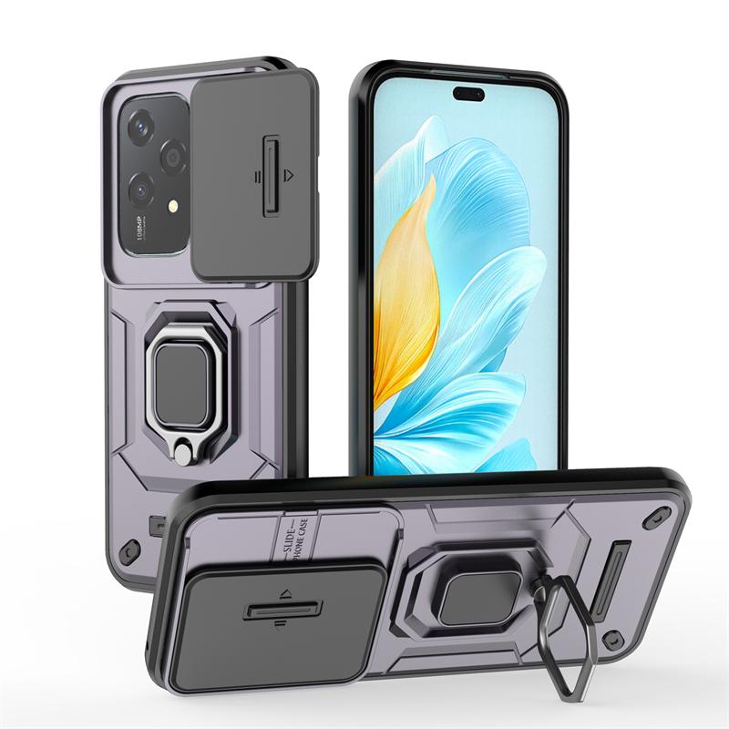 For Honor 200 Lite Case Cover Huawei Honor 200 Lite Capas Shockproof Back Slide Lens Protector Ring Holder Fundas Honor 200 Lite