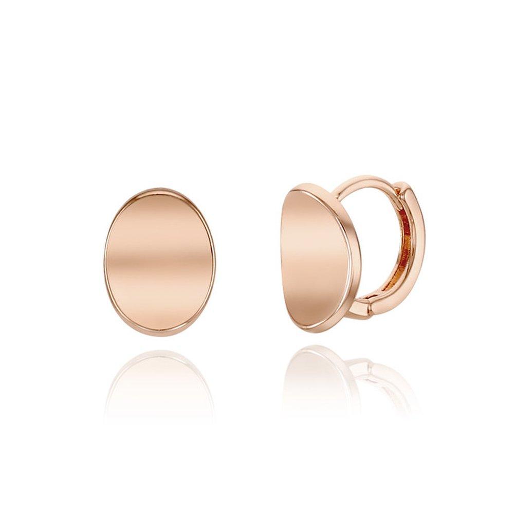 14K Oval One-Touch Earrings (Gold Filled)