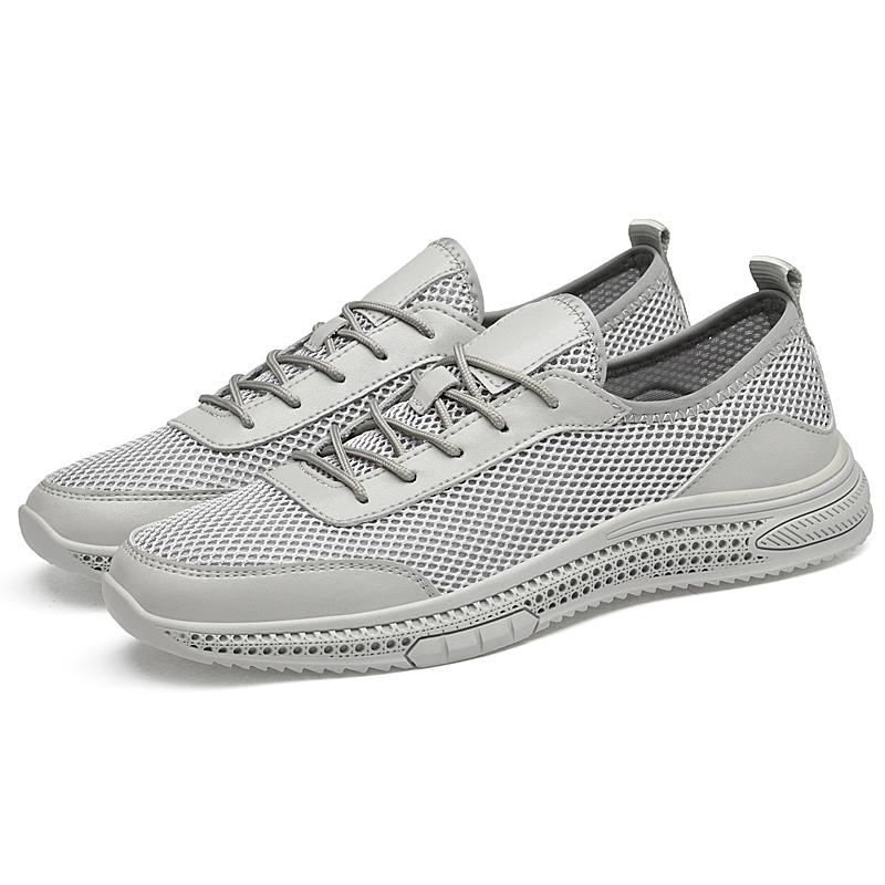 

Fashion Comfortable Sneakers for Men New Soft Sneakers Men Breathable Mesh Lightweight Casual Walking Male Shoes All-match Men s Flats 45 серый