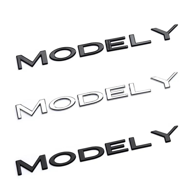 Original 3D ABS Letters Logo For Tesla MODEL 3 Y Car Rear Tailgate Trunk Emblem Badge Decal Stickers Auto Styling Accessories