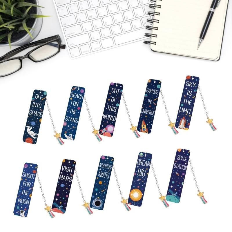 2x Metalowe Zakładki do Książek Zakładka z Astronautą Motyw Gwieździstego Nieba Zakładka do Strony Książki Artykuły Szkolne Biurowe dla Uczniów Nauczyciela