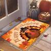VIKAMA Happy Thanksgiving Doormat Cartoon Turkey Maple Leaf Non Slip Front Door Mat Holiday Home Decor