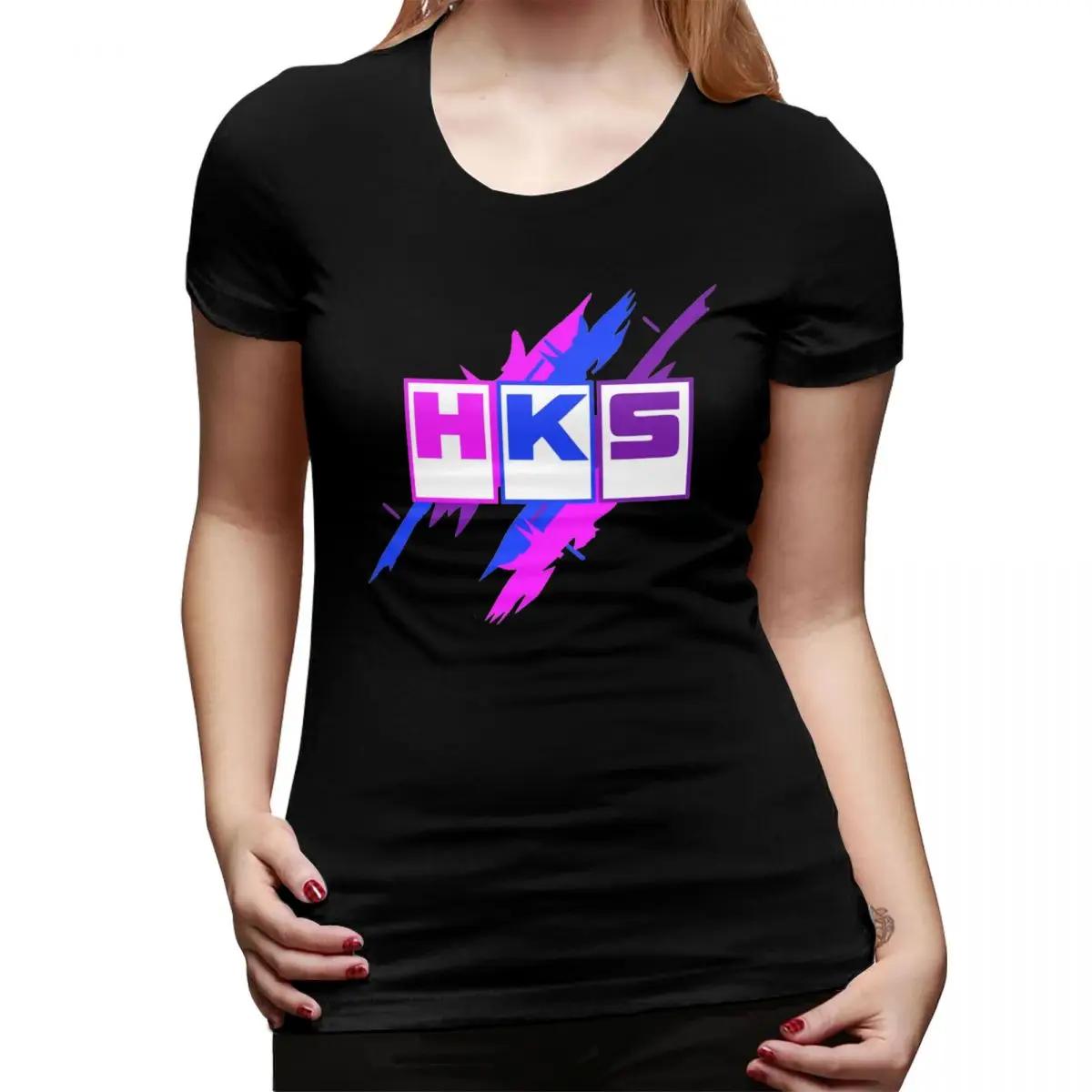 

HKS Logo Car JDM TShirt for Women ONeck Streetwear T Shirts Womens Tees Short Summer Clothes Tops 4XL