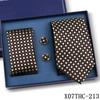 Tie Square Cufflinks 3-Piece Suit Retro Striped Hand Tie High-End Gift Box Set