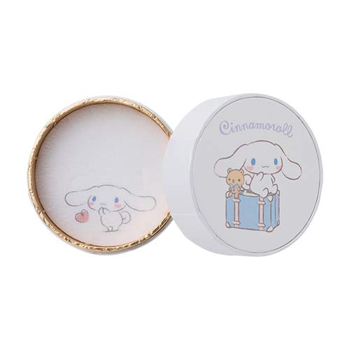 Cinnamoroll Sanrio Dancing Stone Halskette mit offenem Herzanhänger, Roségold [Weißklee] SACI-N052PG für Damen
