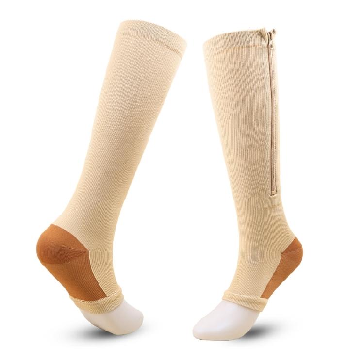15-20mmHg Zip Socks Zippr Compression Socks for Women and Men Toeless Calf Socks