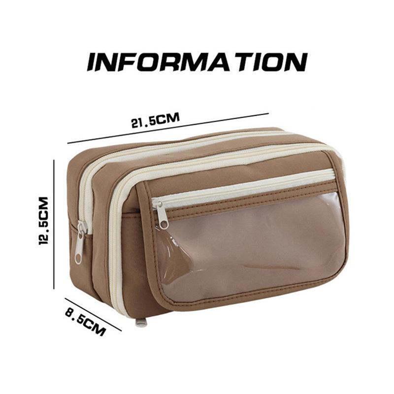 Doppellagiges Federmäppchen, große Kapazität, minimalistisches Federmäppchen aus Stoff für Schülerinnen, Schreibwaren-Organizer, Stiftetaschen