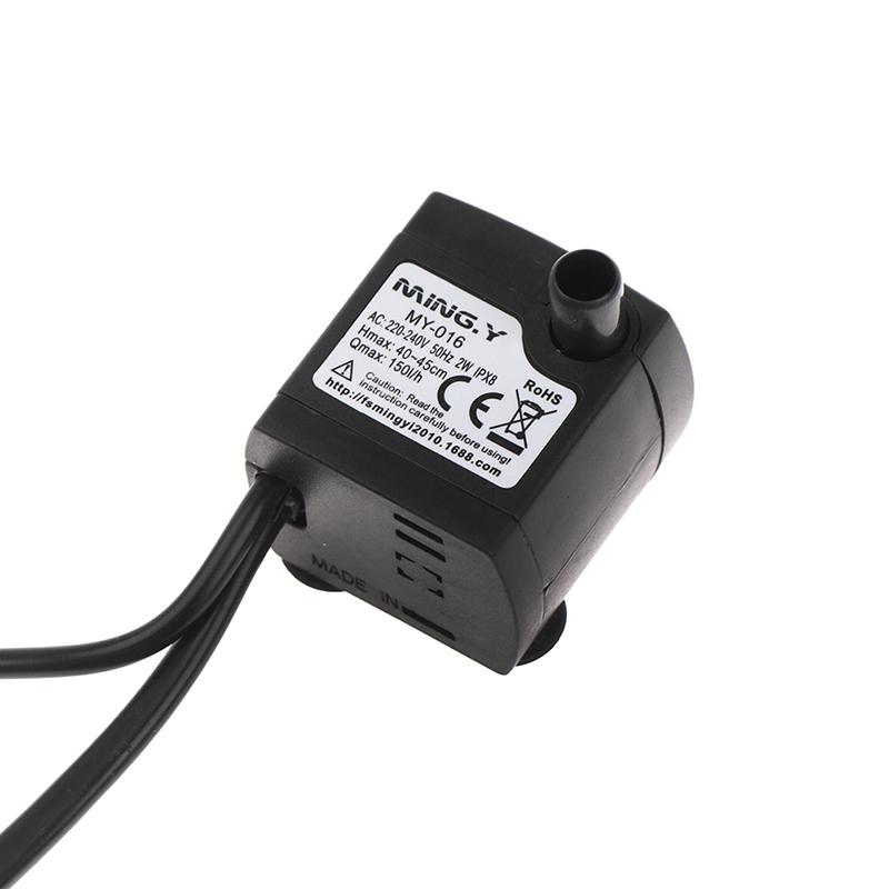 Ac 220V 2/2.5W Eu-kontakt Nedsänkbar vattenpump Lämplig för vattentank Fontän Luft Fiskdamm Tank