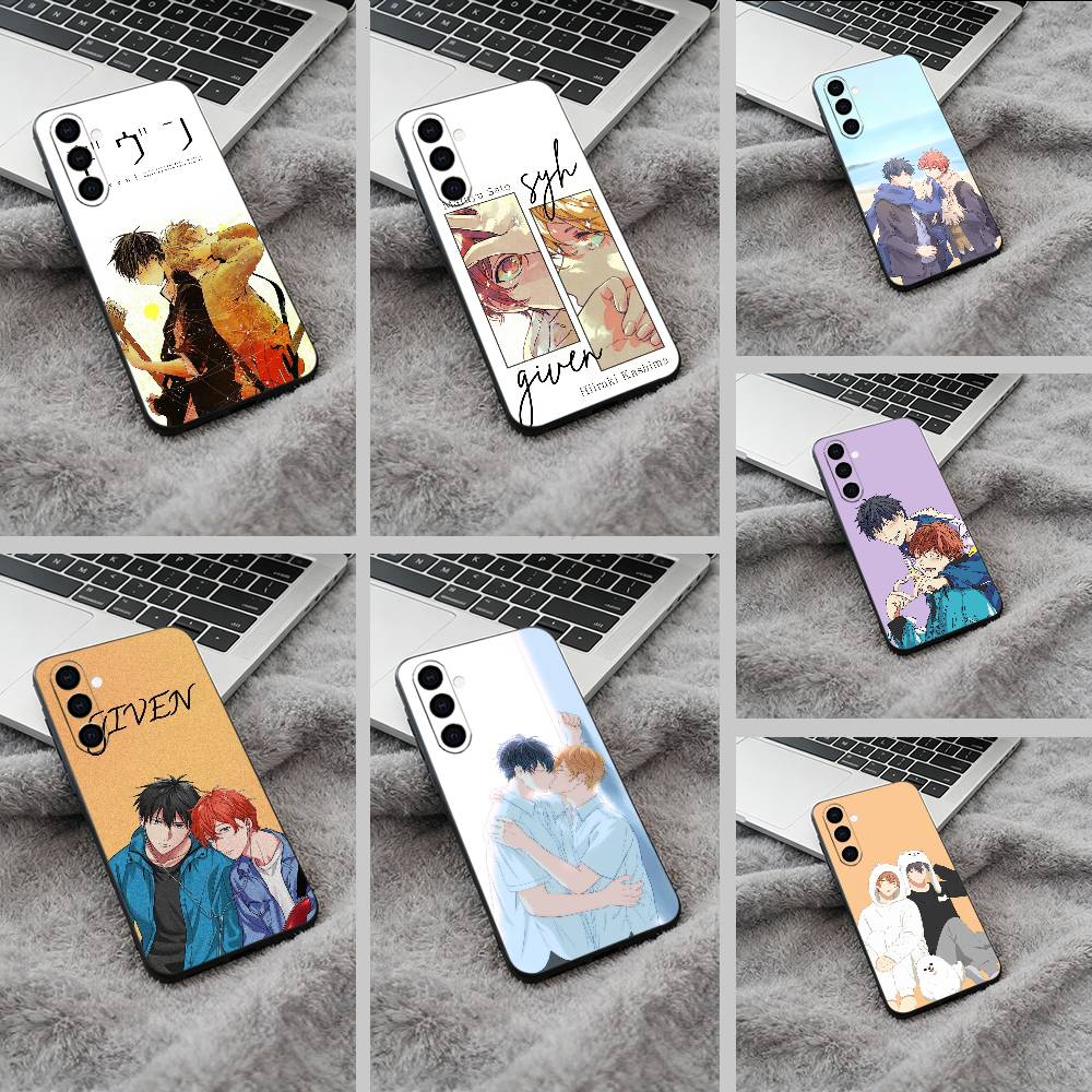 Given- BL- Anime Ritsuka Mafuyu Sato Soft Silicone phone Case for Samsung Galaxy A73/A71/A72/A70/A53/A52/A51 - Black