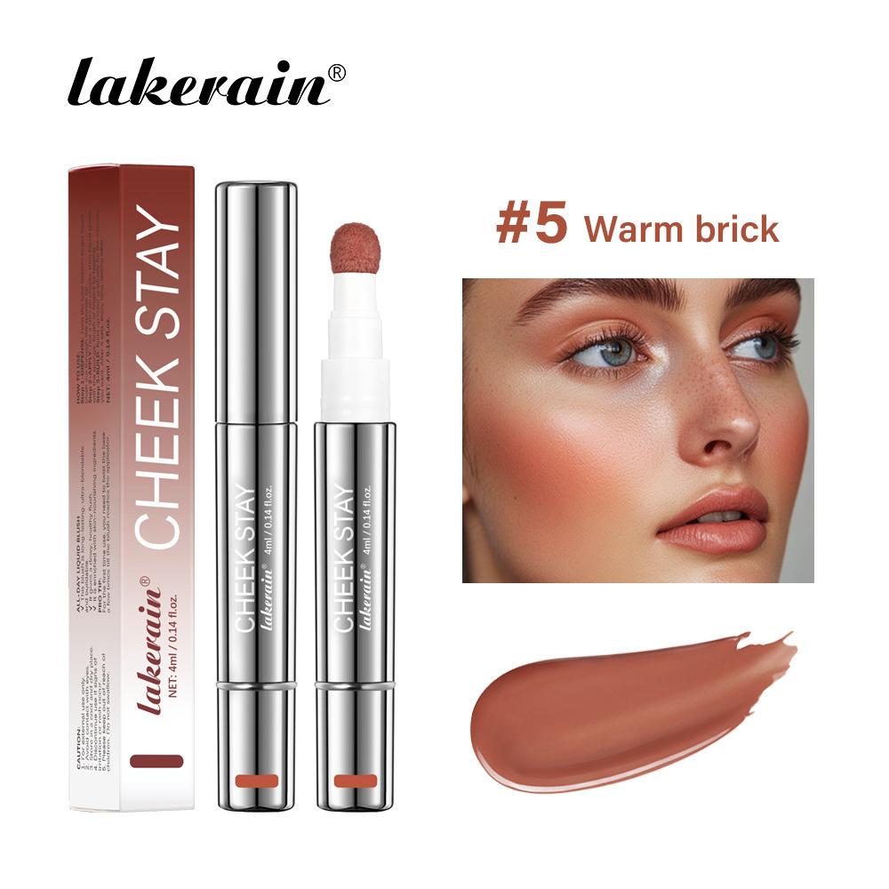 

румяна-карандаш lakerainLiquid, жидкие румяна в тонком тюбике, блеск, похожий на воду, естественная цветопередача, водостойкий, стойкий и не выцветающий макияж 05