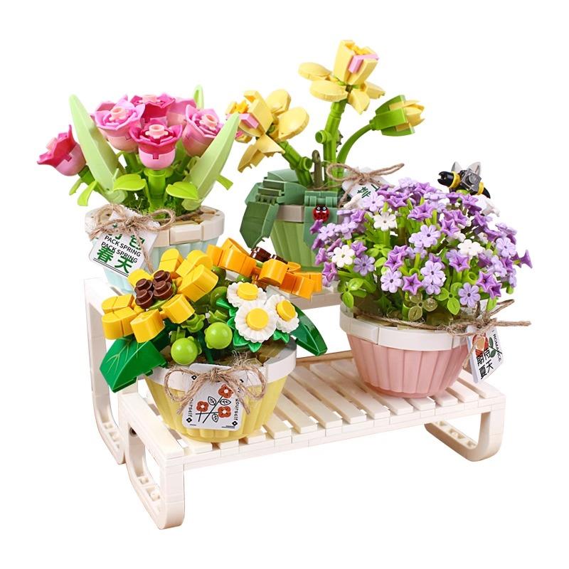 Cherry Flower Pot Juicy Bonsai Mini Building Blocks