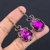 Pink Tourmaline Gemstone Earrings, Handmade 999 Copper Wire Wrapped Jewelry, Meditation Earrings Jewelry For Women