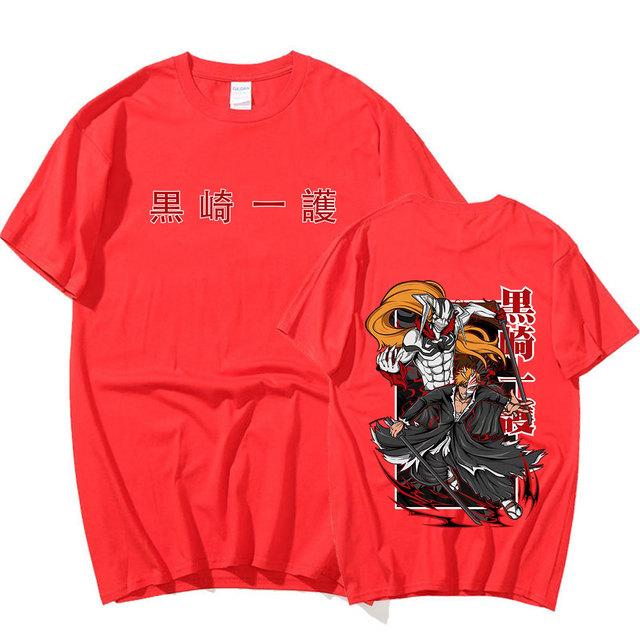 

Аниме BLEACH Куросаки Ичиго Манга Футболка с рисунком мультфильма с принтом Мужчины Женщины Хлопковая футболка с короткими рукавами Футболки большого размера Уличная одежда Топы XXL красный